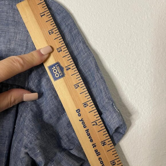 Clorinda Antinori Italian 100% Linen Maxi Dress Denim Blue XS Tiered Ruffle - Picture 8 of 10